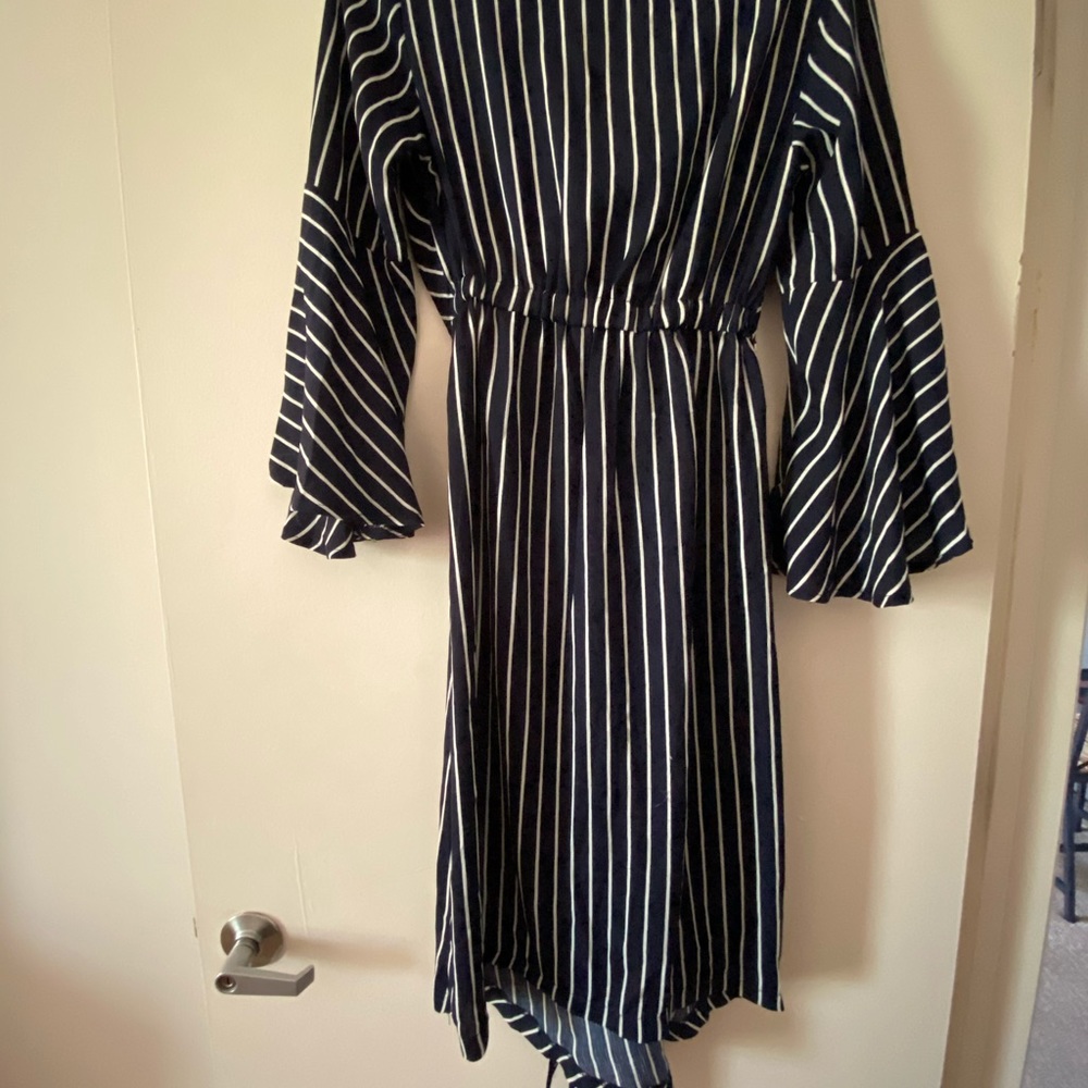 Navy blue stripe summer dress